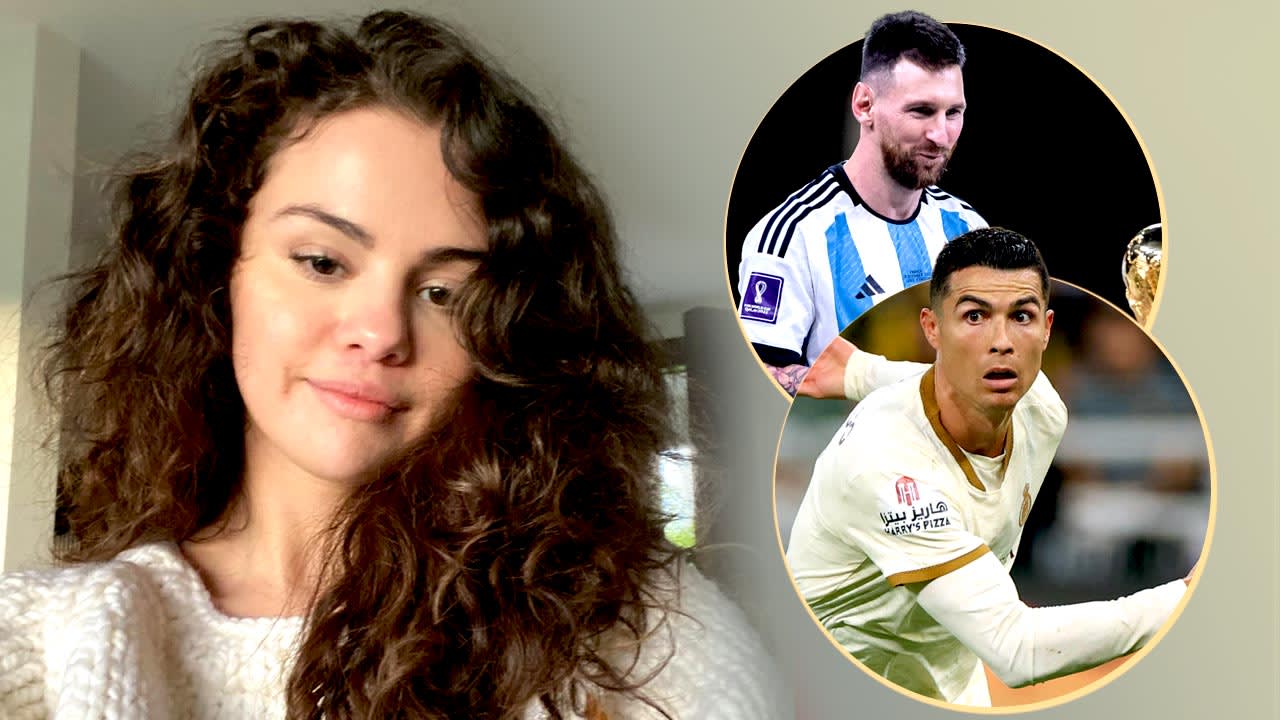 Fan bang!  Selena Gomez in the team with Messi and Ronaldo