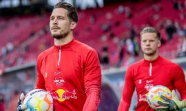 RB Leipzig’s Örjan Nyland Challenges Janis Blaswich