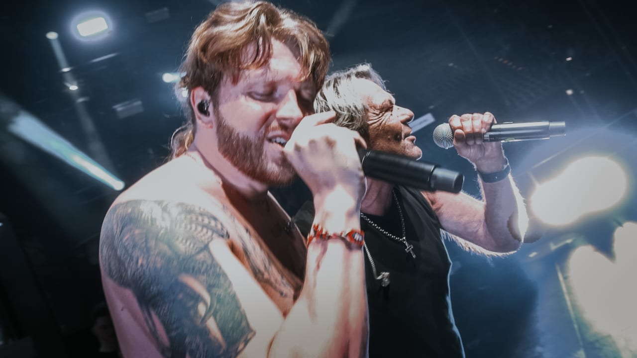 Rapper Finch rocks at a concert in Berlin with Matthias Reim