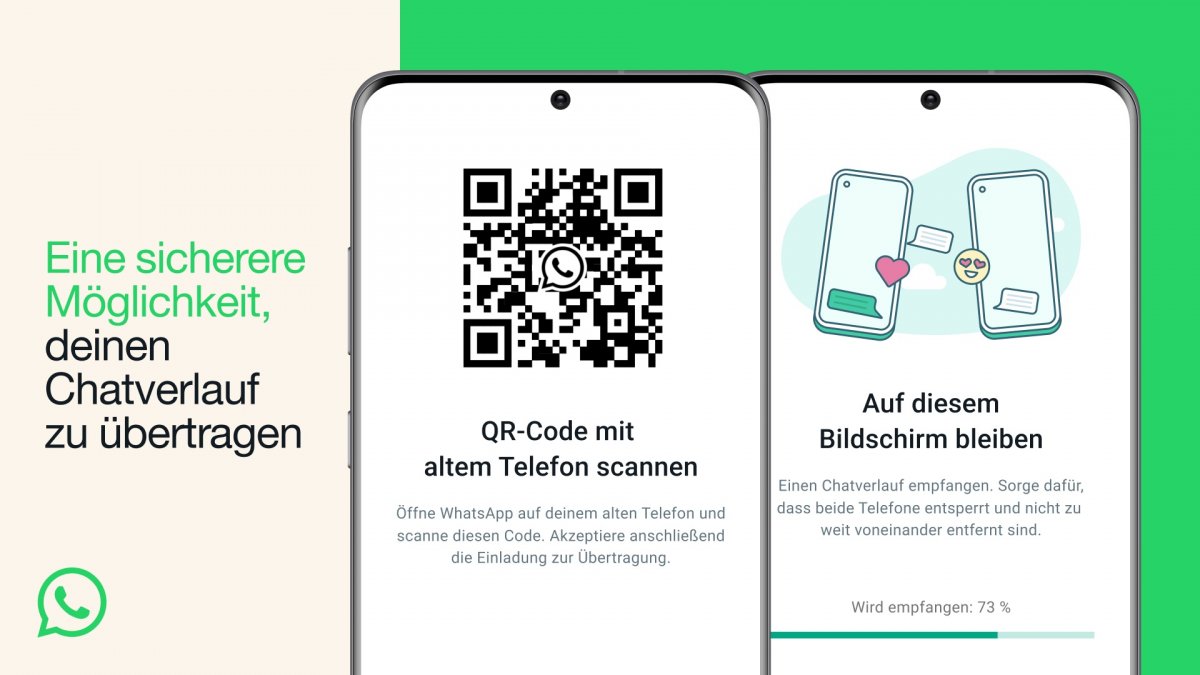 WhatsApp chat histories can be transferred to devices via QR code
