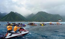 The Olympic surf competition should take place at Teahupoo, according to the Polynesian president