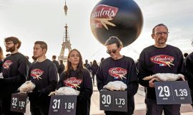 Activists in Paris Display Chicken Carcasses to Protest Intensive Farming