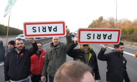 Farmers Display Capital Entry Signs Turned Over on A6 Highway